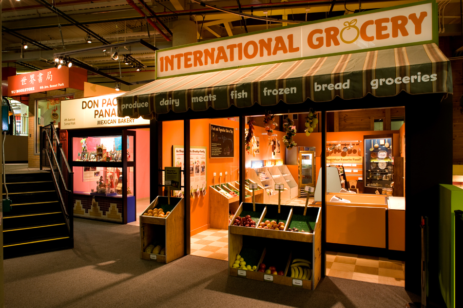 First level of the World Brooklyn exhibition featuring the International Grocery