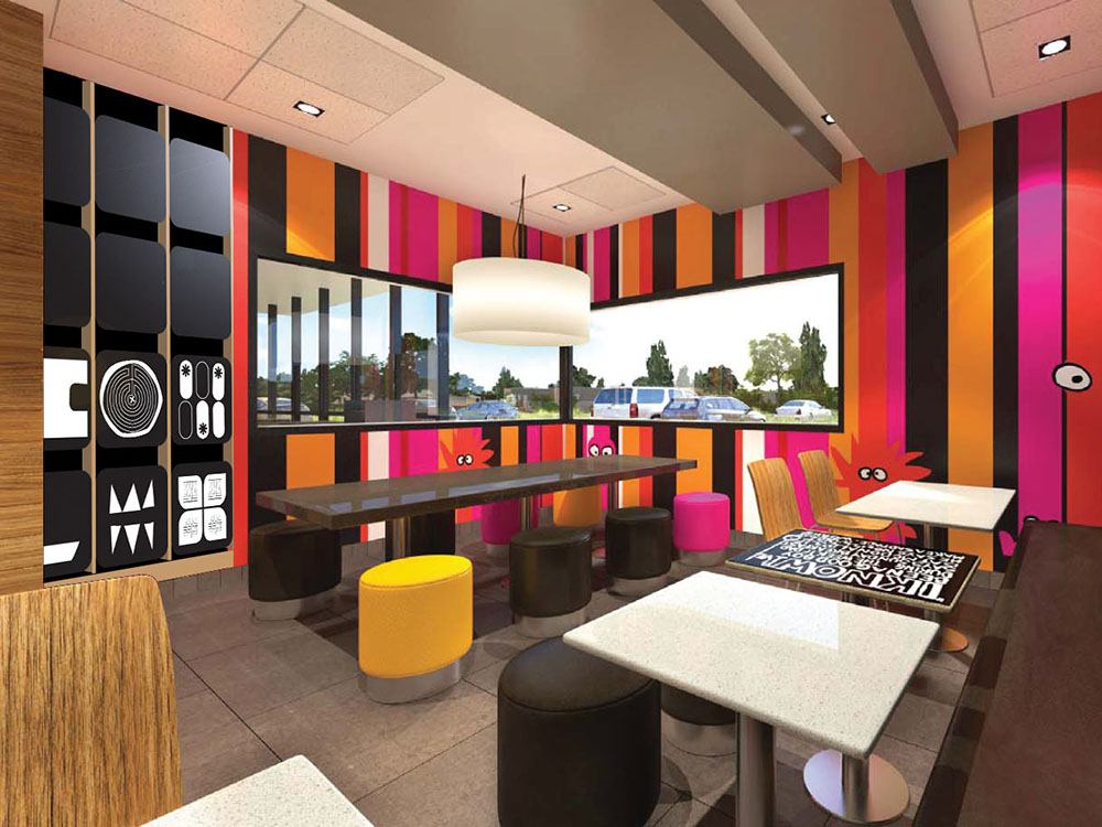McDonald's Activity Wall Graphics applied to Allegro Party Room Scheme